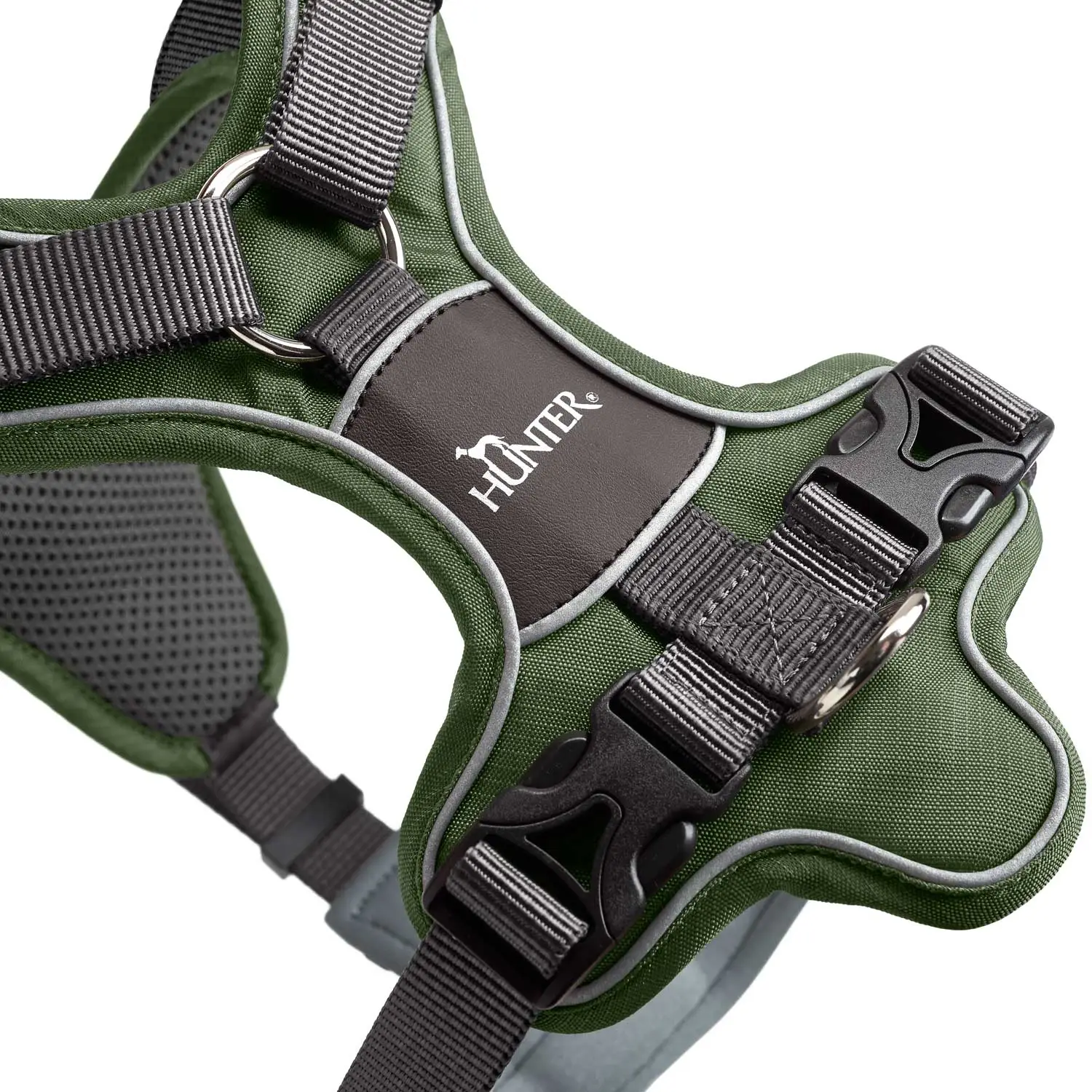 Hunter Divo hundesele L-XL grøn/grå just mave 79-107 cm - Stabil kontrol og komfort